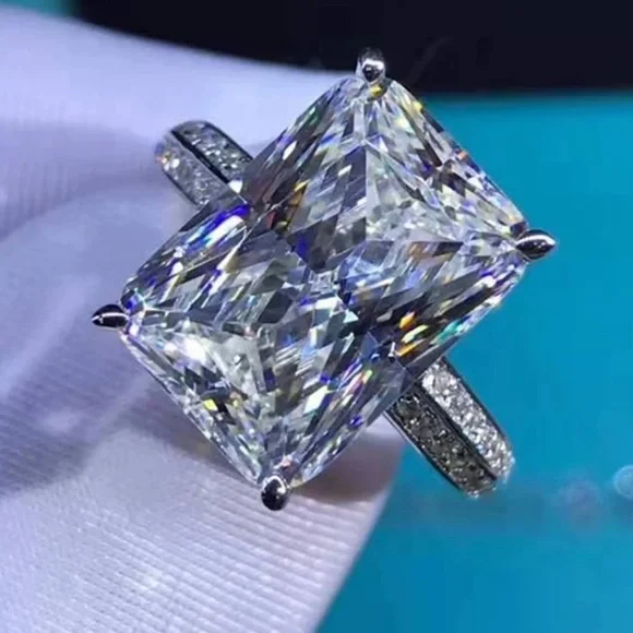 New 5 Ct 925 Sterling Silver Engagement Ring - Picture 5 of 7